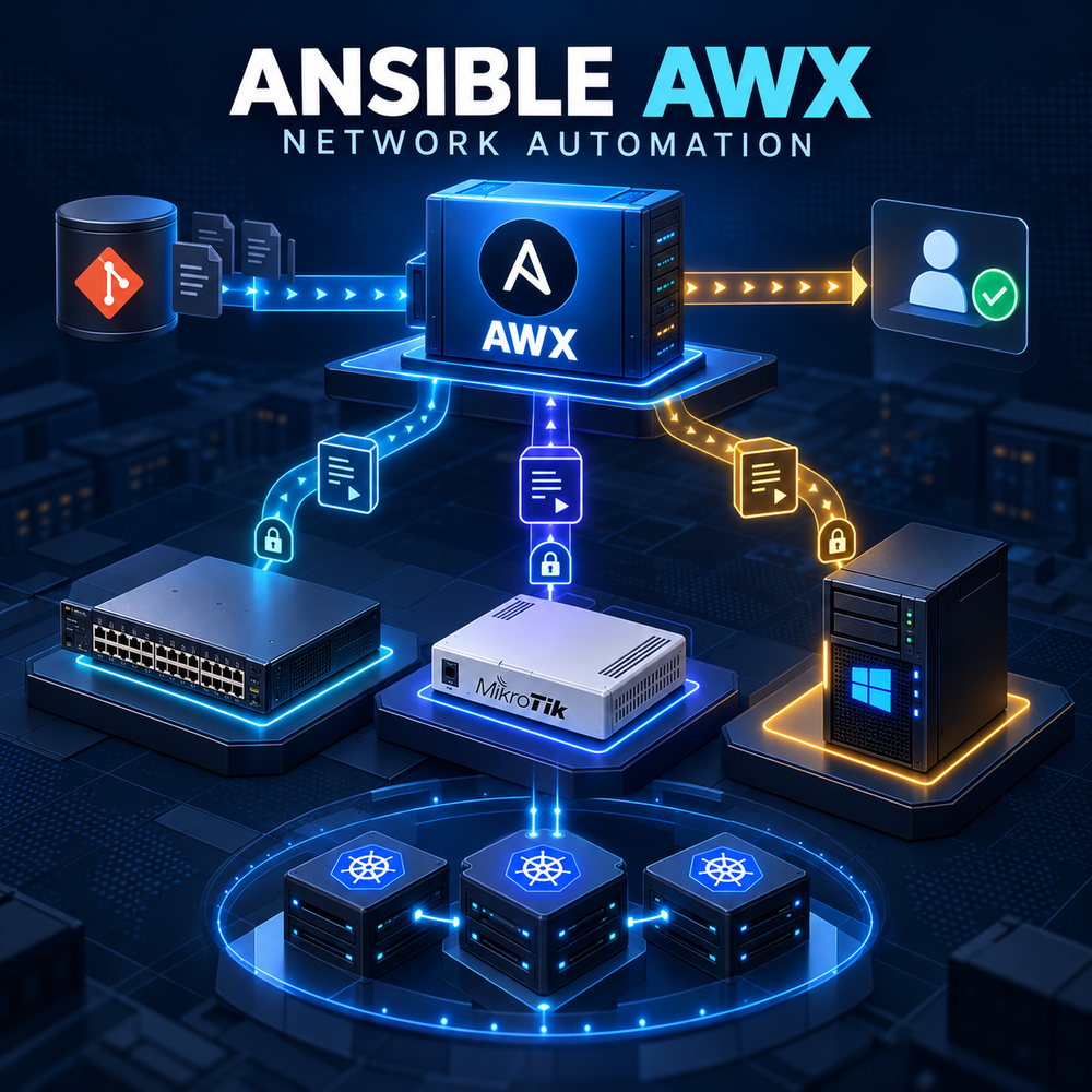 Install Ansible AWX and Automate Cisco, MikroTik and Windows Server