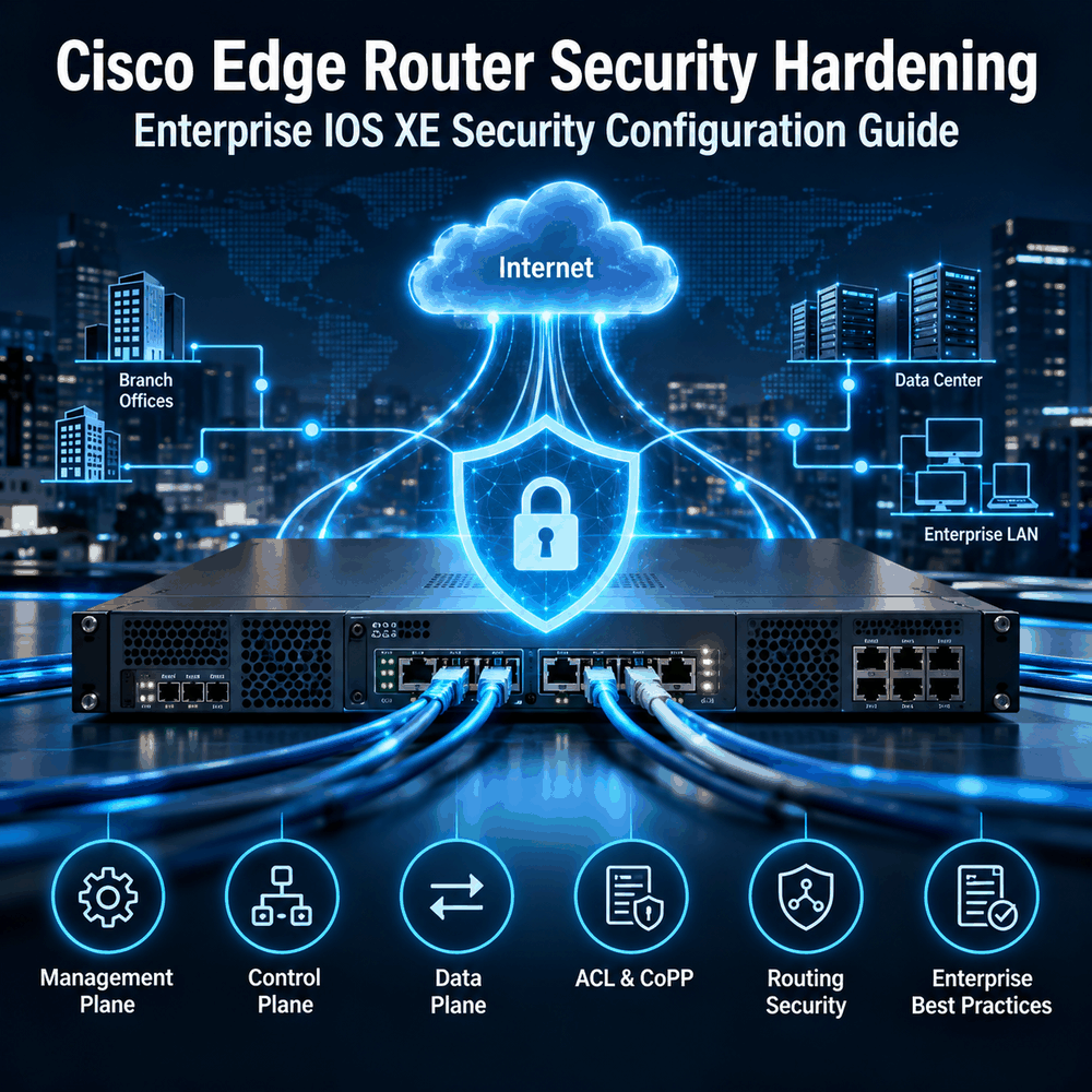 Cisco edge router security hardening with management, control and data plane protection