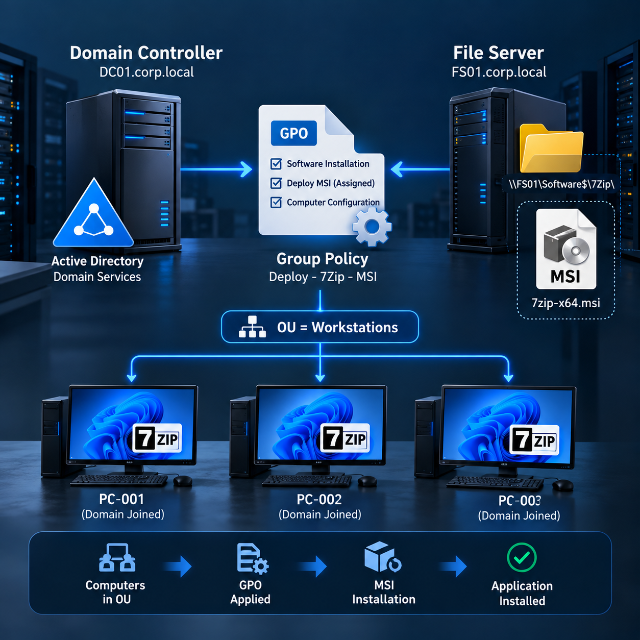 How to Deploy MSI Applications to Domain Computers Using Group Policy