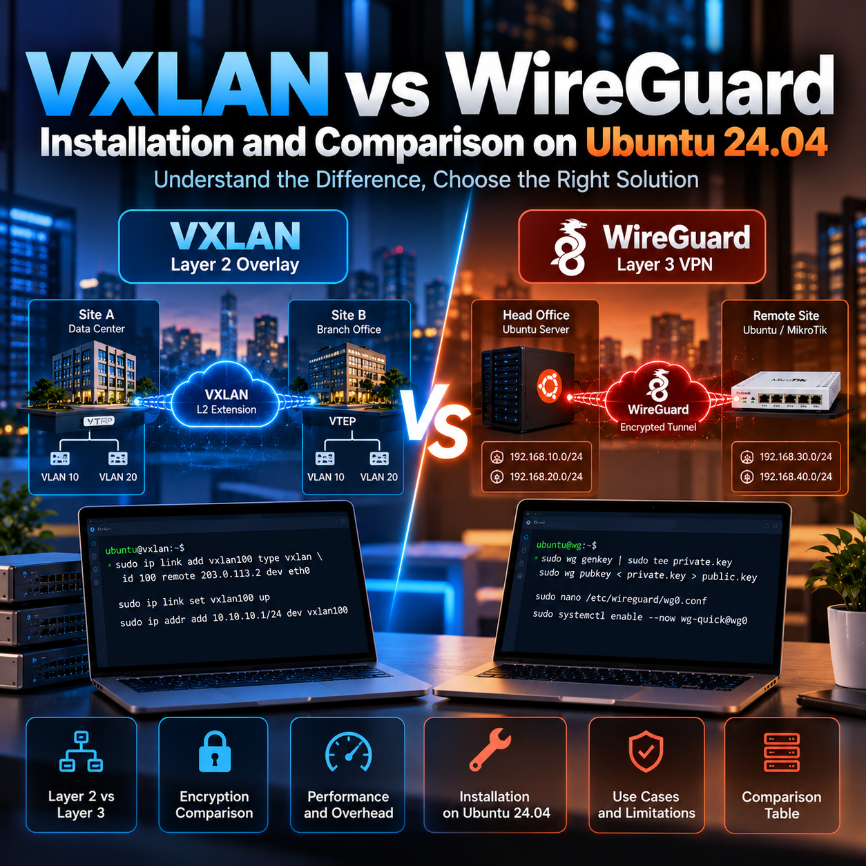 VXLAN and WireGuard network tunnels