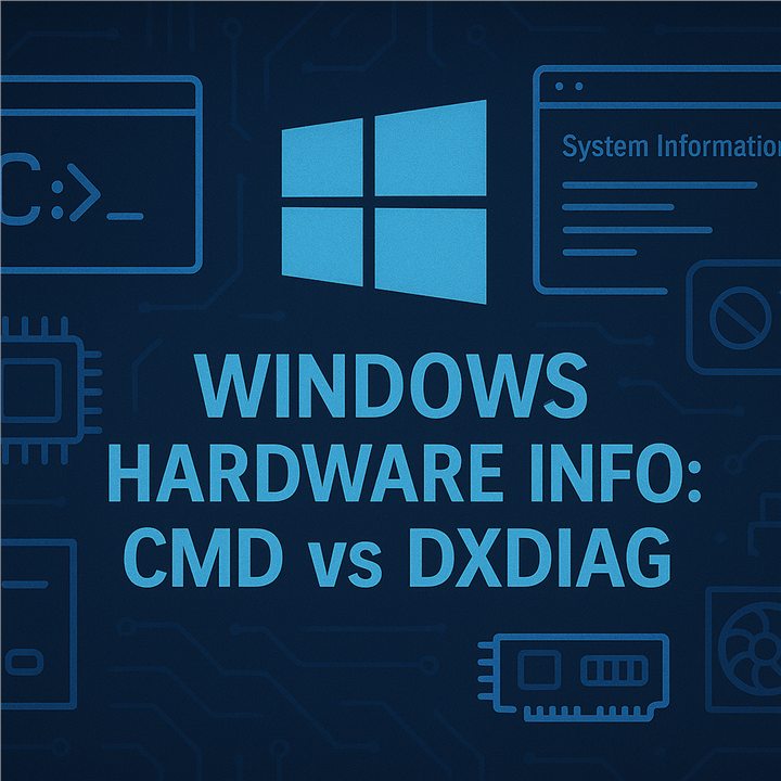 اطلاعات سخت‌افزاری ویندوز: CMD در مقابل DxDiag | Windows Hardware info : cmd vs dxdiag